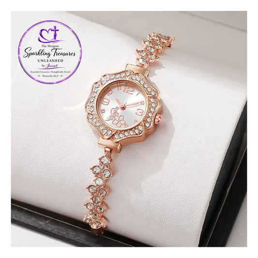Rose Gold Glamour Crystal Watch