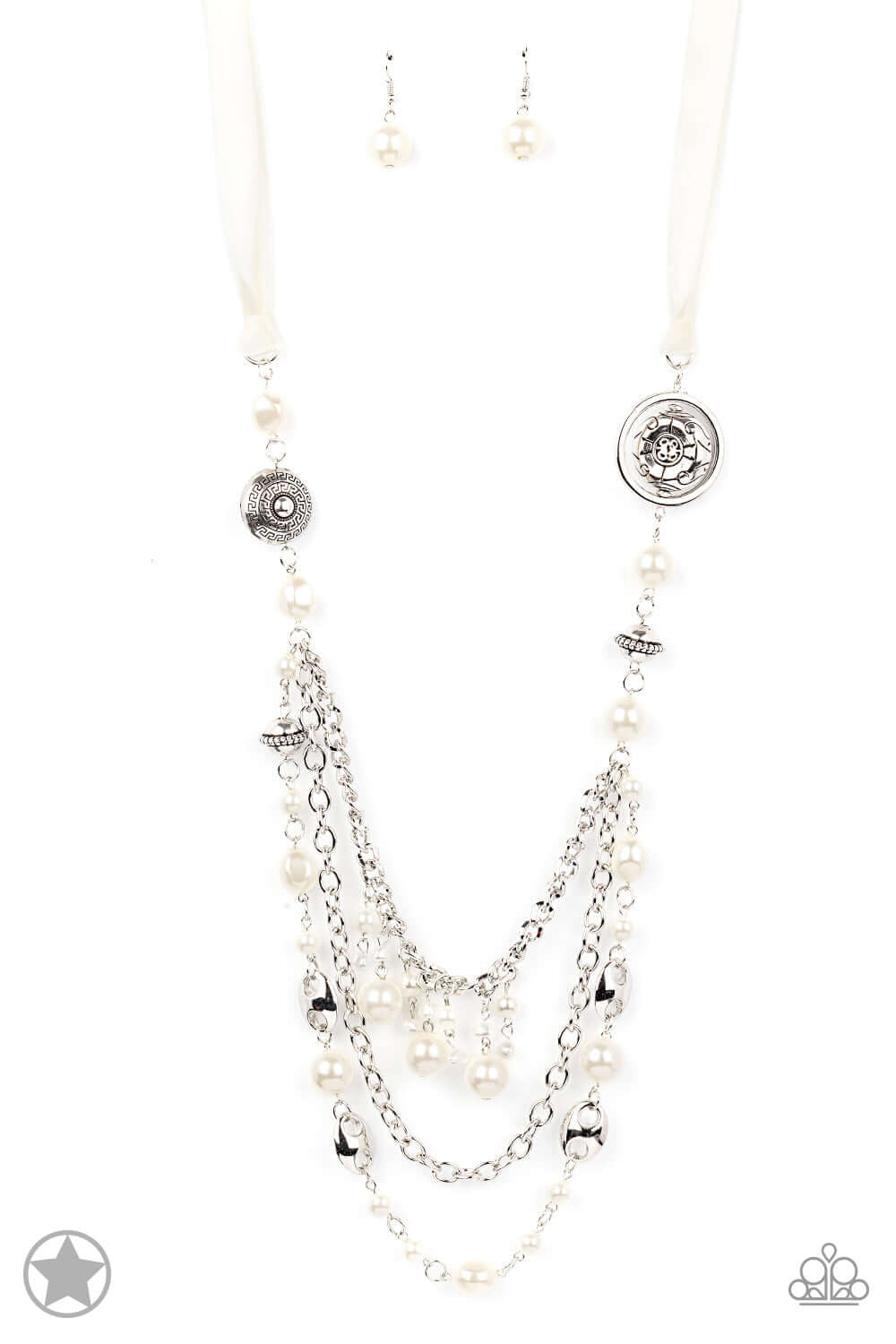 All The Trimmings - Ivory Paparazzi Accessories Necklace $5 Jewelry with Janet Morgan Necklace