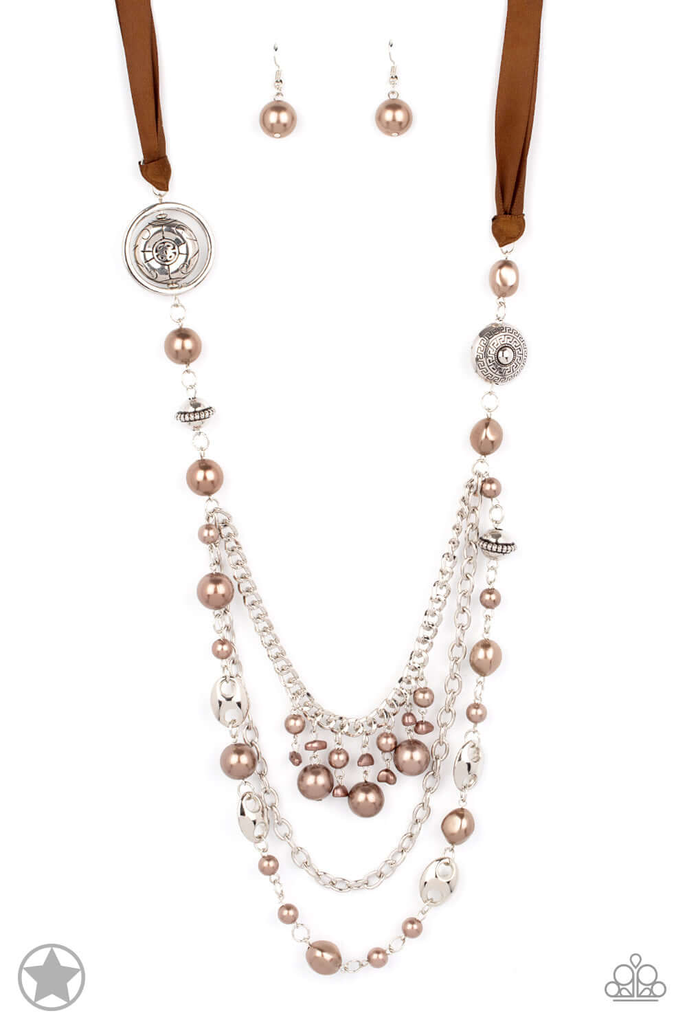 All The Trimmings - Brown- Paparazzi Accessories Necklace $5 Jewelry with Janet Morgan Necklaces