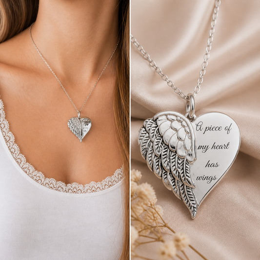 Wings of Love Heart Necklace