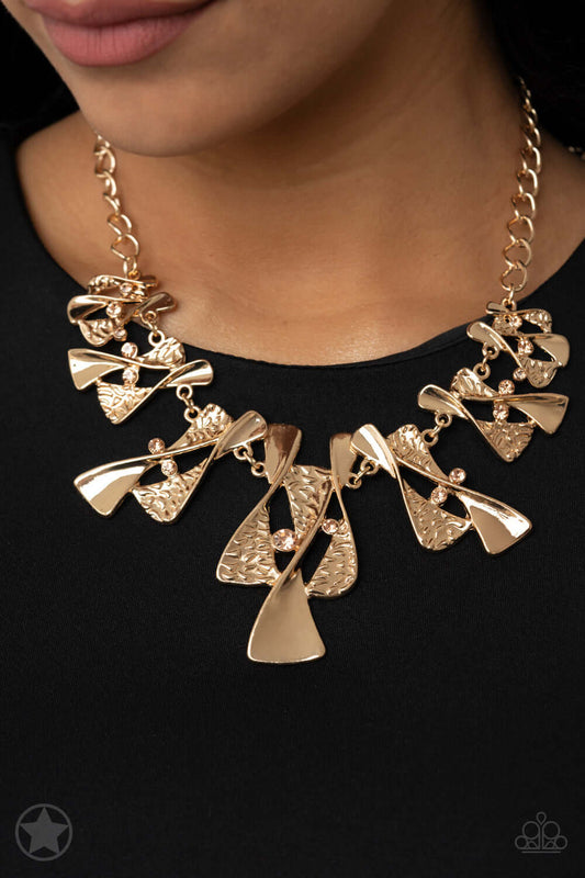 The Sands of Time - Gold Paparazzi Accessories Necklace $5 Jewelry with Janet Morgan Necklaces