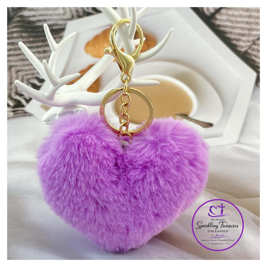 Skyfall Plush Heart Keychain (Purple, Red, Blue)