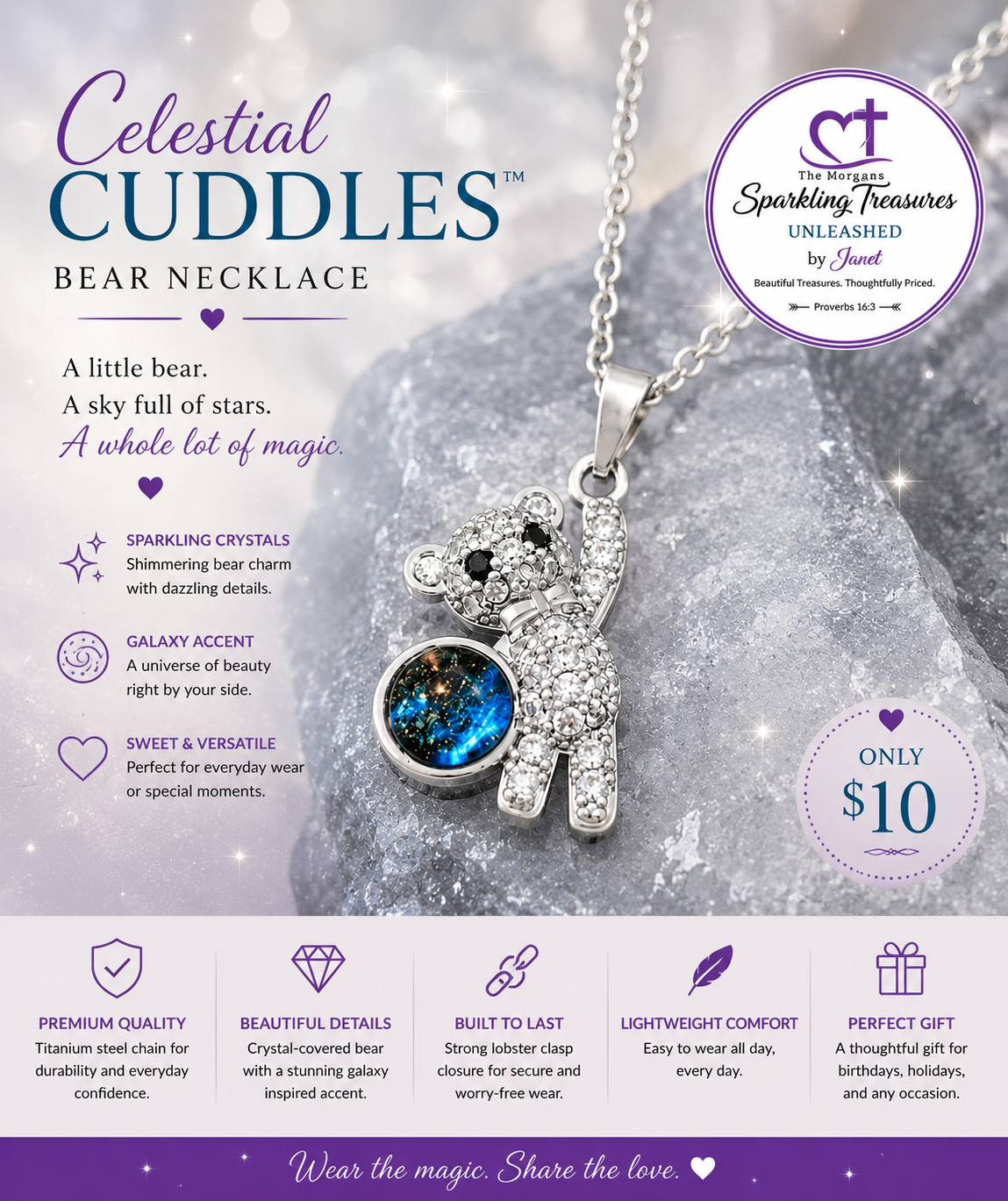 Celestial Cuddles™ Bear Necklace