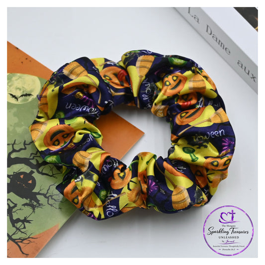 Pumpkin Print Halloween Hair Tie