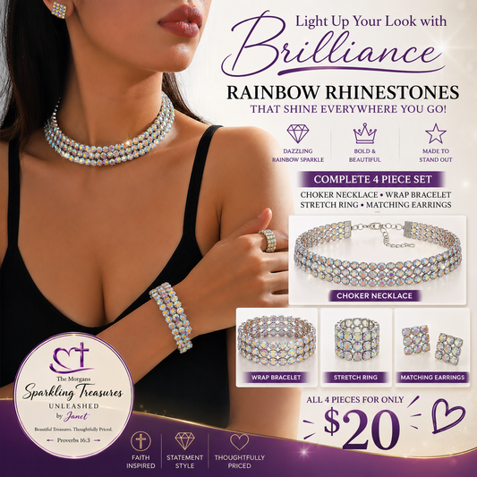 Radiant Layers™ Rhinestone 4 Piece Jewelry Set