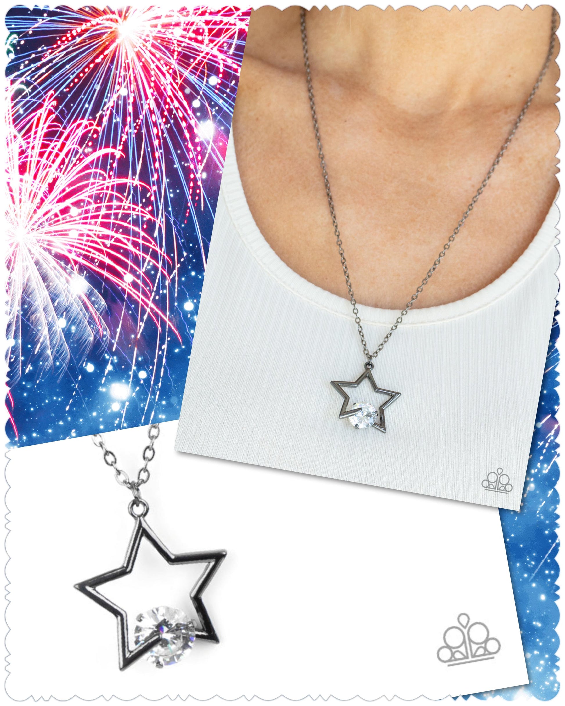 Starry Fireworks - Paparazzi Accessories Black Necklace $5 Jewelry with Janet Morgan Necklace