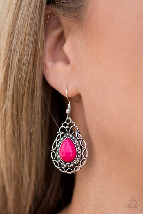 Flirty Finesse - Pink ♥ Earrings