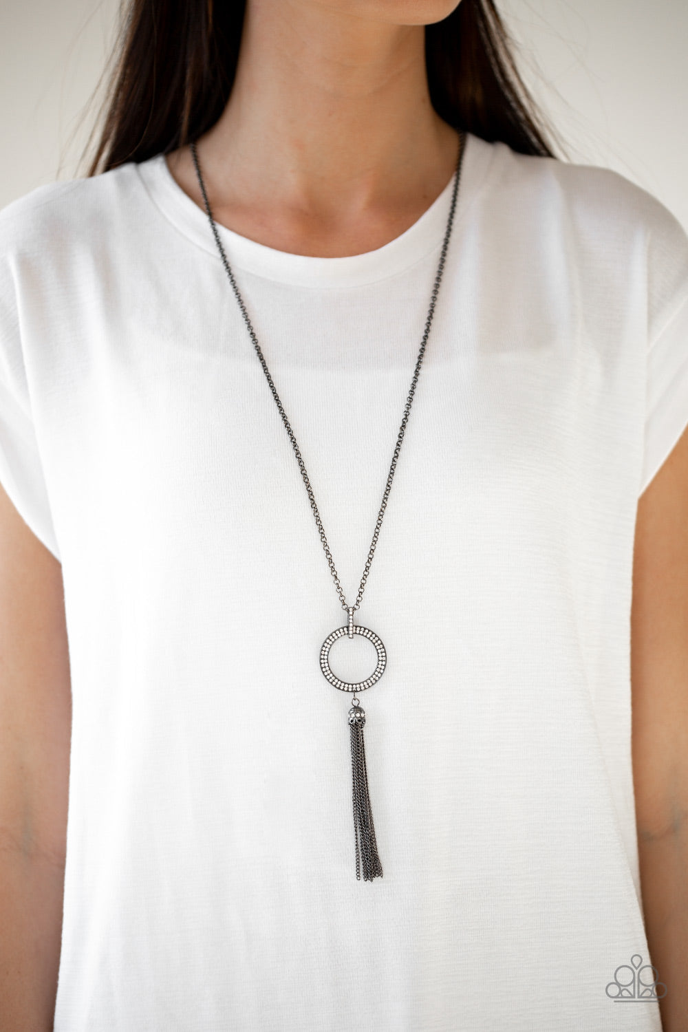 Straight To The Top - Black Paparazzi Accessories Necklace $5 Jewelry with Janet Morgan Necklaces