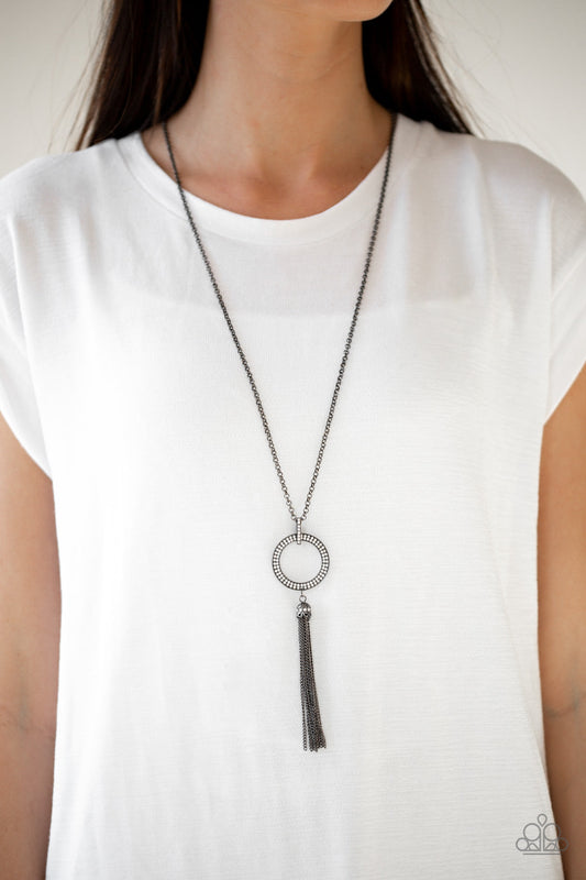 Straight To The Top - Black Paparazzi Accessories Necklace $5 Jewelry with Janet Morgan Necklaces