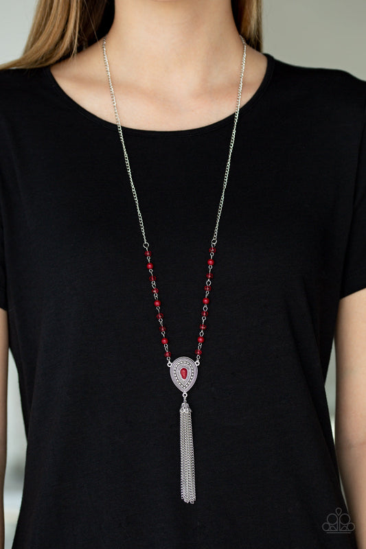 Soul Quest - Red Paparazzi Accessories Necklace $5 Jewelry with Janet Morgan Necklaces