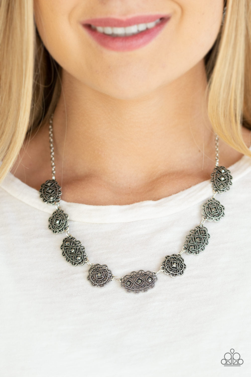 Vintage Vogue - Silver Paparazzi Accessories Necklace $5 Jewelry with Janet Morgan Necklaces