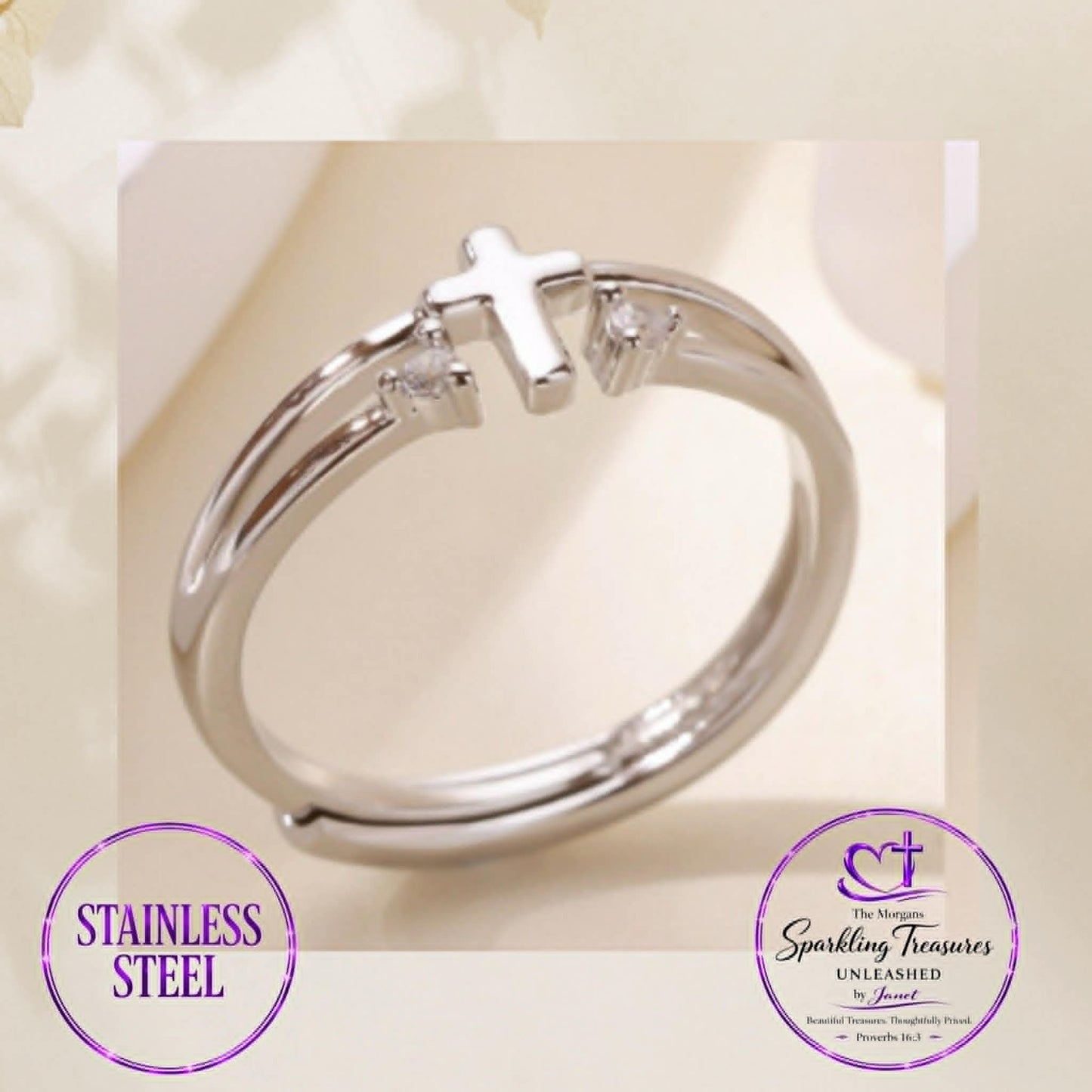 Graceful Faith Cross Ring
