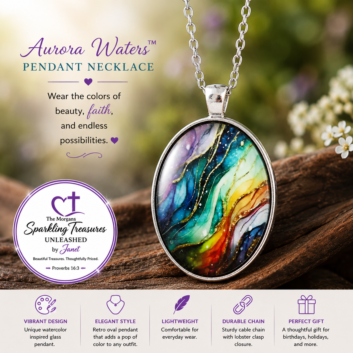Aurora Waters™ Pendant Multi Necklace - necklace