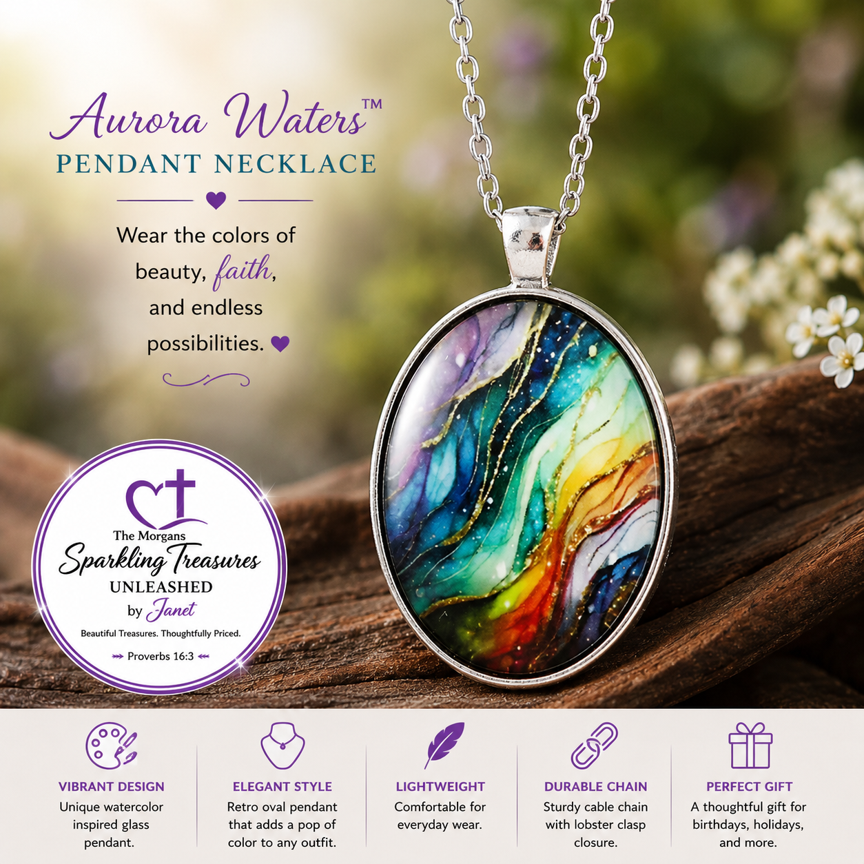 Aurora Waters™ Pendant Multi Necklace - necklace