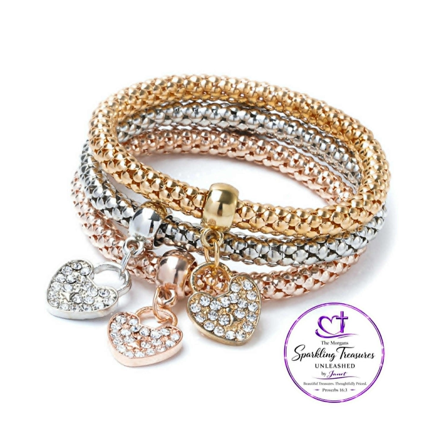 Trinity Shine Charm Bracelet Set