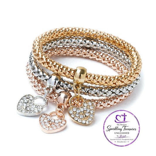 Trinity Shine Charm Bracelet Set