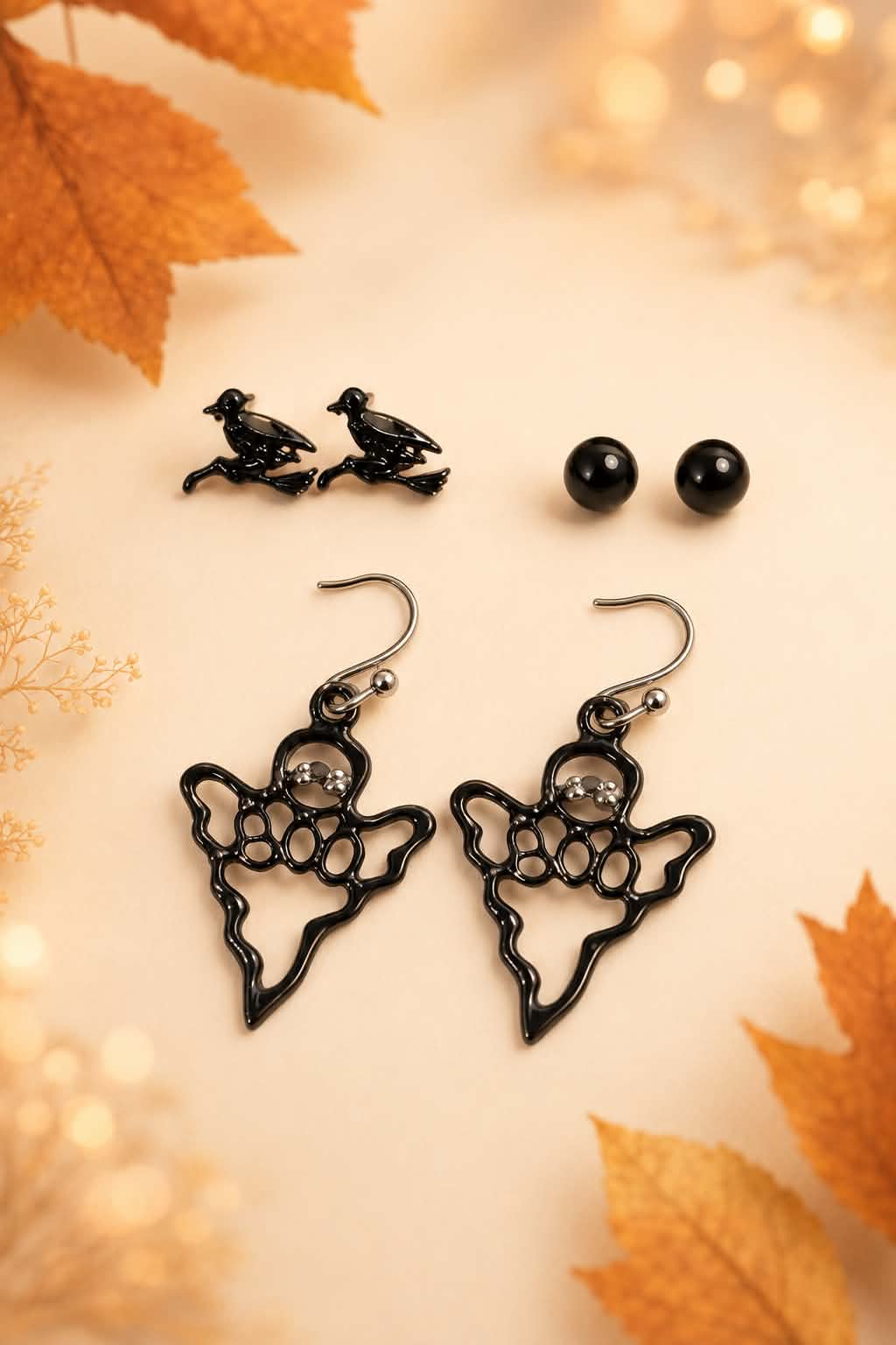 Golden Fright™ Halloween Heart Earrings (4 Different Sets)