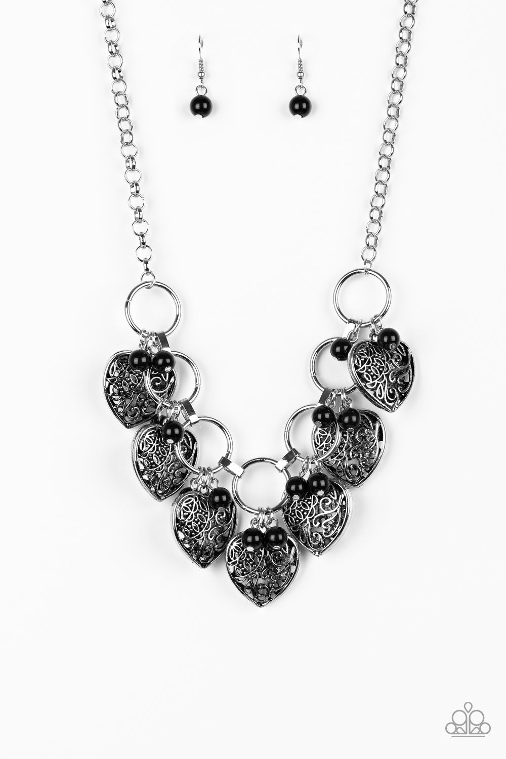 Very Valentine - Black Paparazzi Accessories Necklace $5 Jewelry with Janet Morgan Necklaces