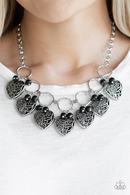 Very Valentine - Black Paparazzi Accessories Necklace $5 Jewelry with Janet Morgan Necklaces