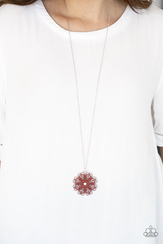 Spin Your PINWHEELS - Red Paparazzi Accessories Necklace $5 Jewelry with Janet Morgan Necklaces
