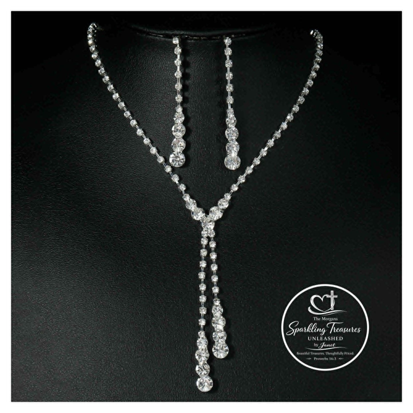 “Starlight Cascade” Necklace & Earring Set