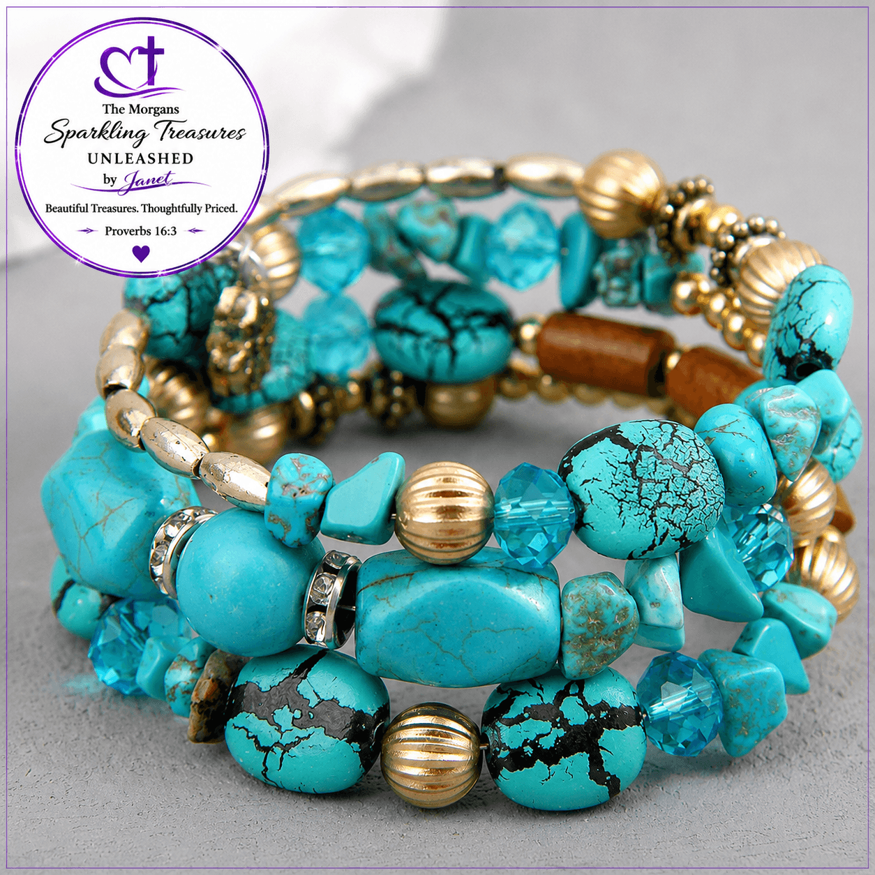 Turquoise Trails™ Coil Wrap Bracelet Accessories,Gold,Infinity Wrap,Turquoise,UNLEASHED COLLECTION,Wrap Bracelet