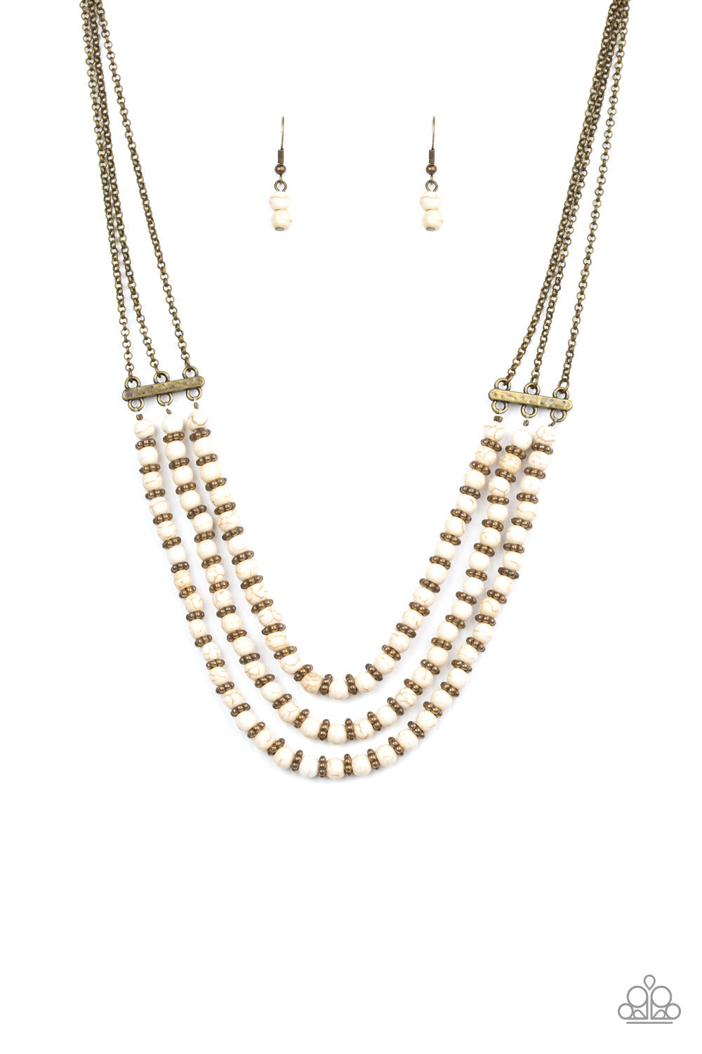 Terra Trails - White Paparazzi Accessories Necklace $5 Jewelry with Janet Morgan Necklaces