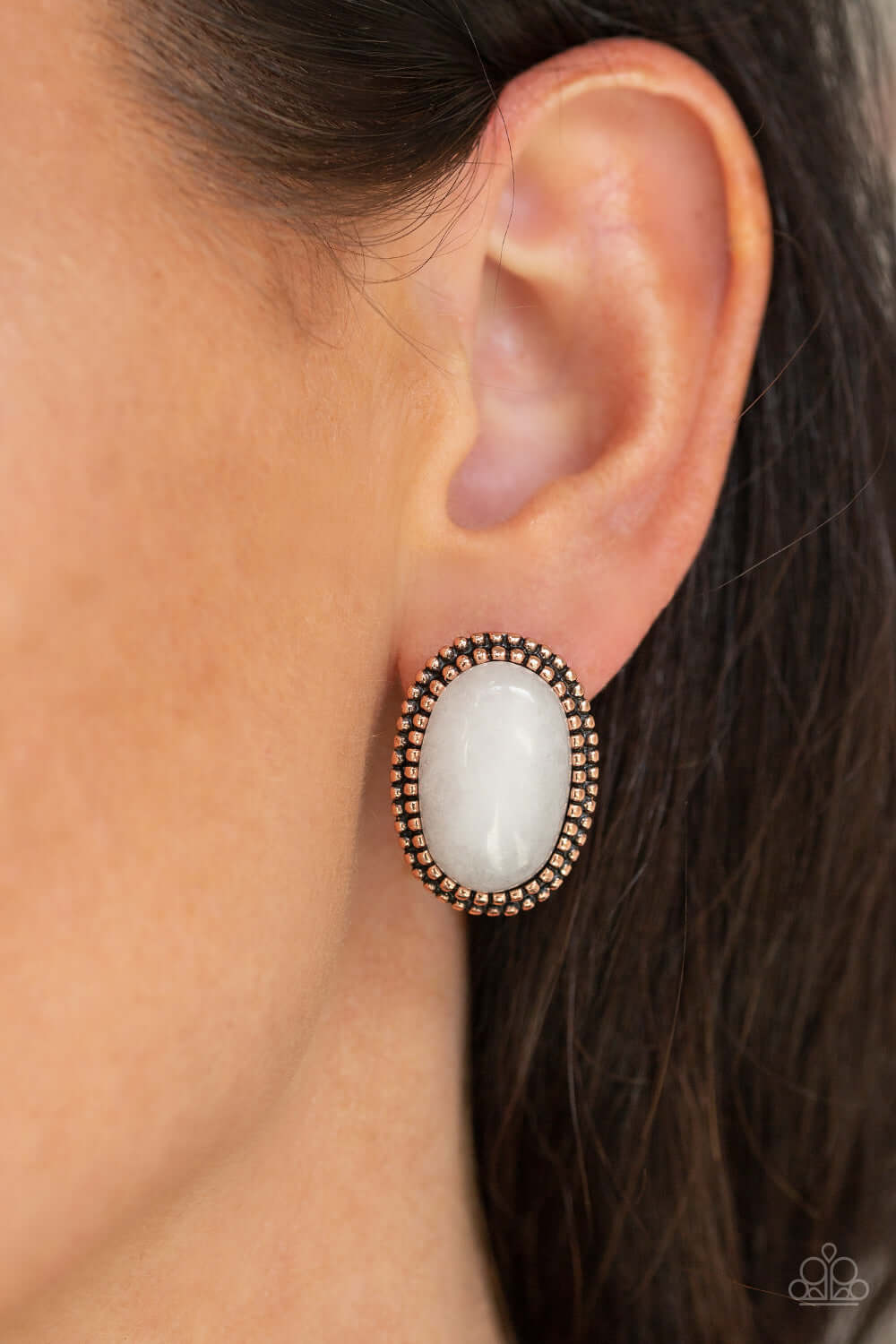 Paparazzi "Shiny Sediment" Copper Post Earrings $5 Jewelry with Janet Morgan Earrings