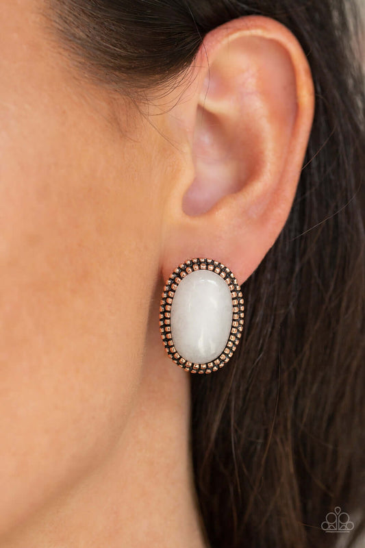 Paparazzi "Shiny Sediment" Copper Post Earrings $5 Jewelry with Janet Morgan Earrings