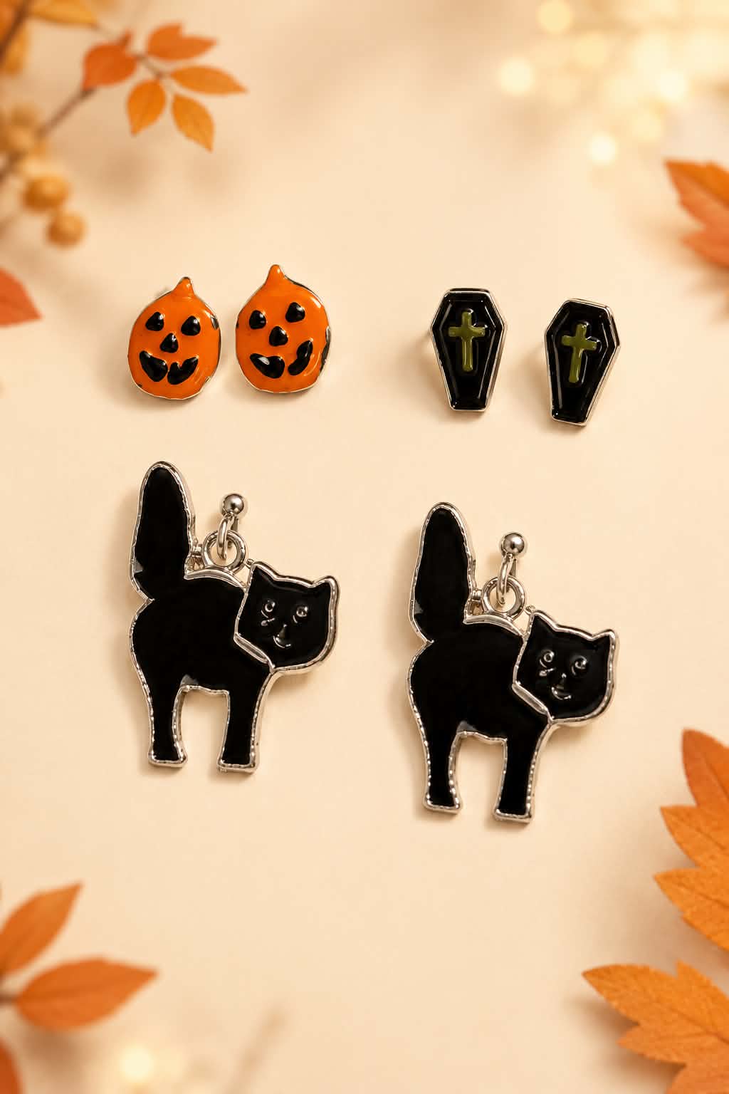 Golden Fright™ Halloween Heart Earrings (4 Different Sets)