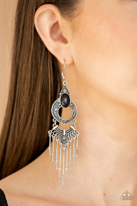 Southern Spearhead - Black Paparazzi Accessories Earrings $5 Jewelry with Janet Morgan Earrings