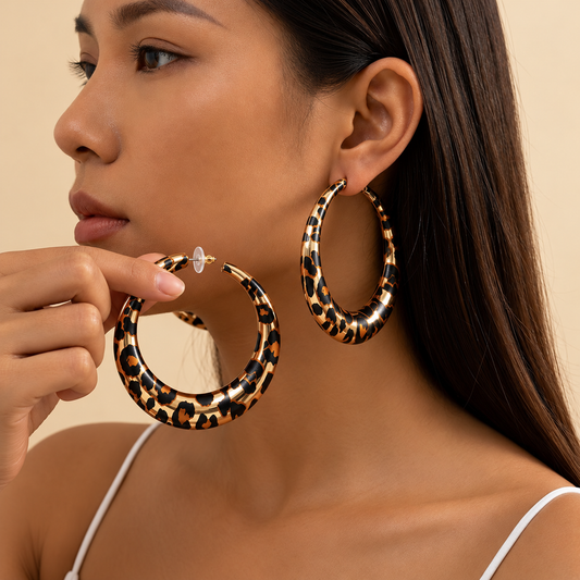Wildly Bold™ Leopard Hoop Earrings