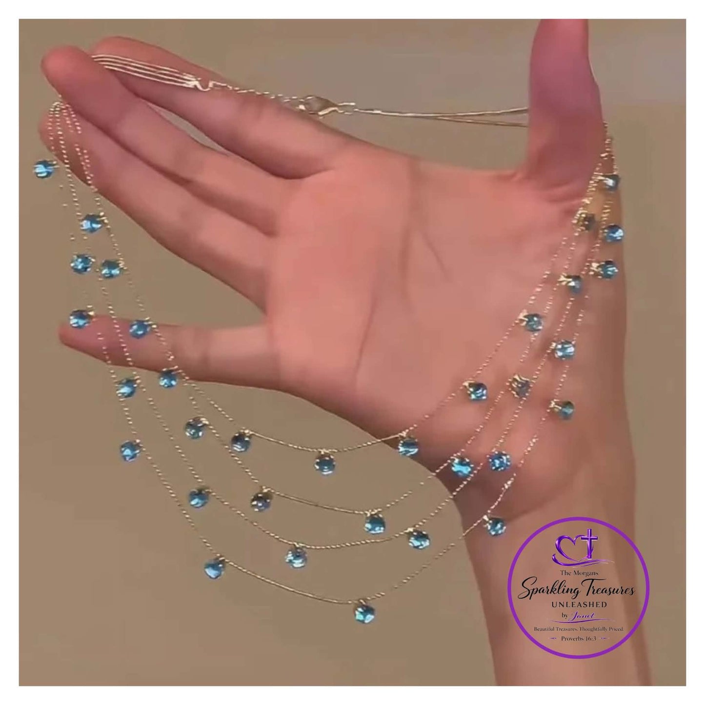 Ocean Breeze Cascade Necklace Blue