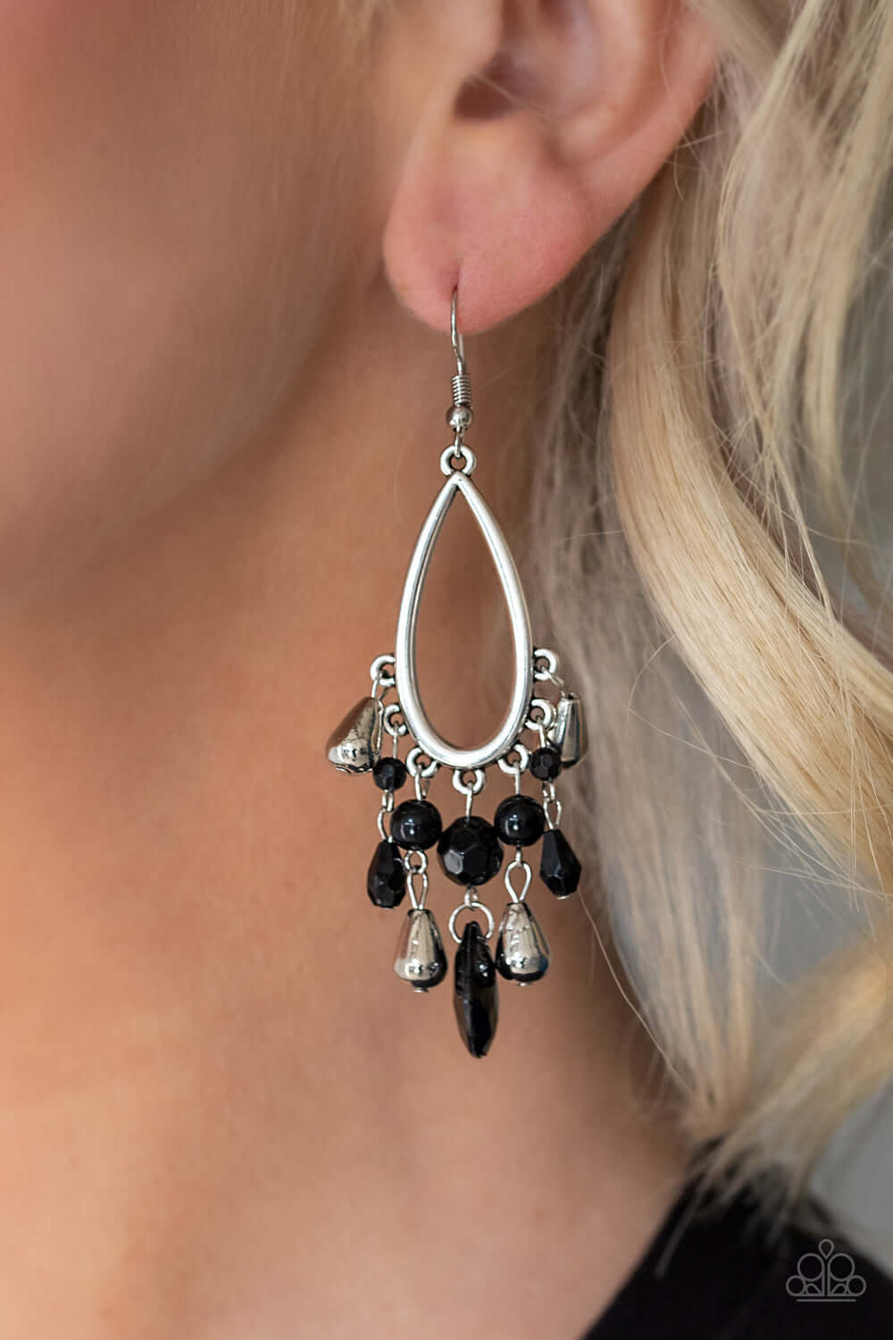 Summer Catch - Black Paparazzi Accessories Earrings $5 Jewelry with Janet Morgan Earrings