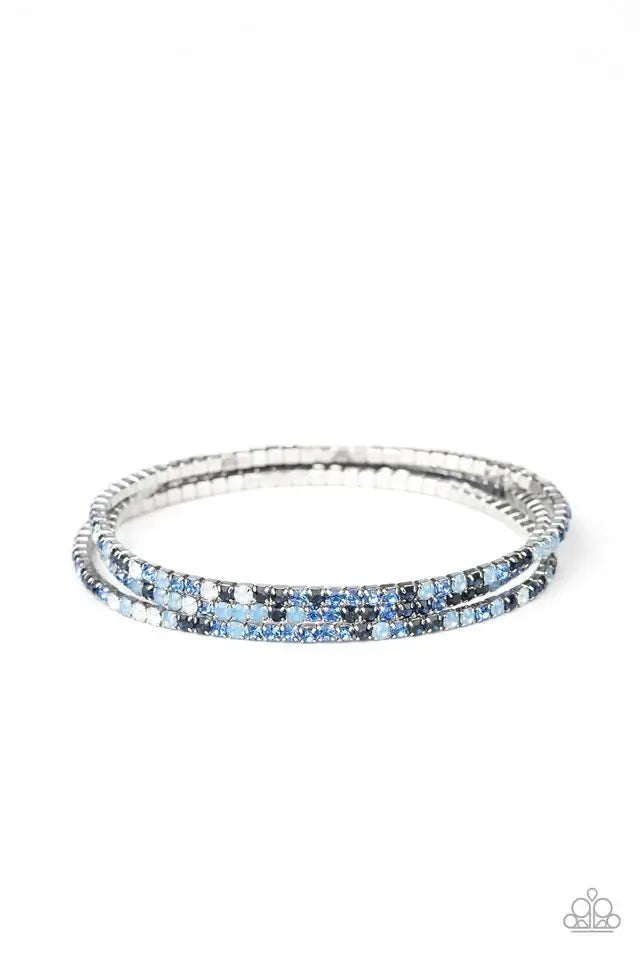 Paparazzi Bracelet ~ Sugar and ICE - Blue Accessories,Blue,Bracelet,Iridescence,Stretchy