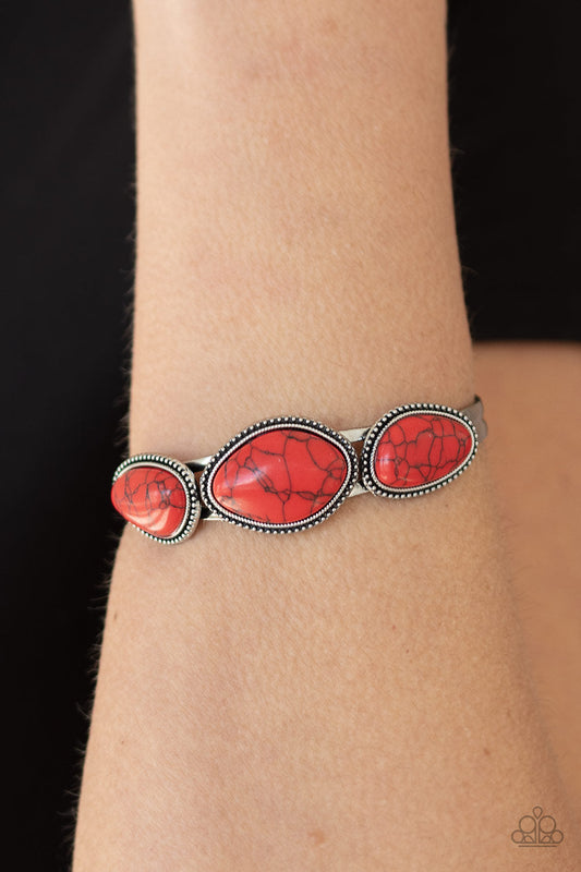 Stone Solace - Red Paparazzi Accessories Bracelet $5 Jewelry with Janet Morgan Bracelets