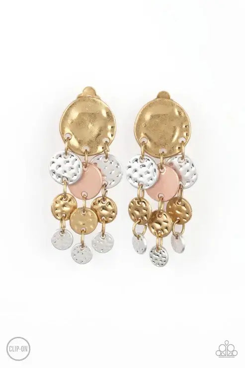 Paparazzi Do Chime In - Multi Clip-On $5 Jewelry with Janet Morgan EARRINGS