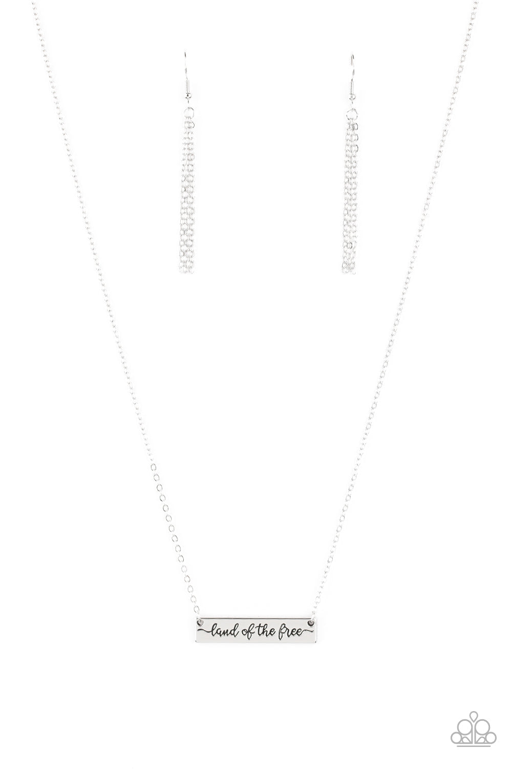 Land Of The Free - Paparazzi Accessories Silver Necklace $5 Jewelry with Janet Morgan Necklace