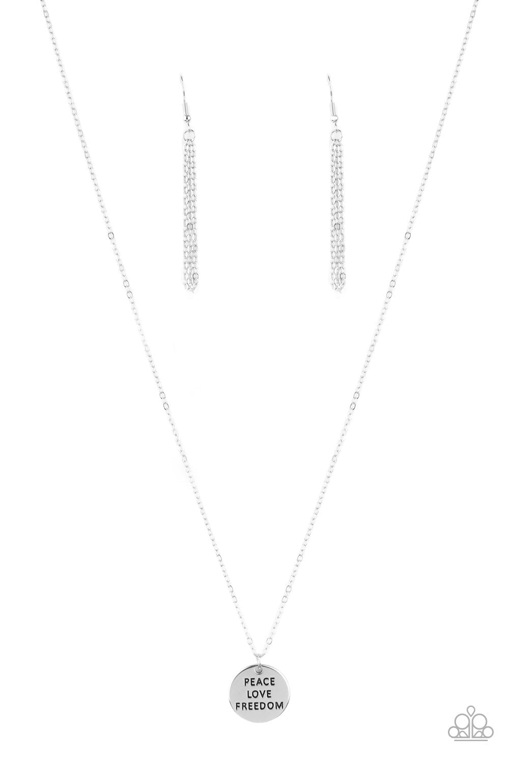 Freedom Isnt Free - Paparazzi Accessories Silver Necklace $5 Jewelry with Janet Morgan Necklace