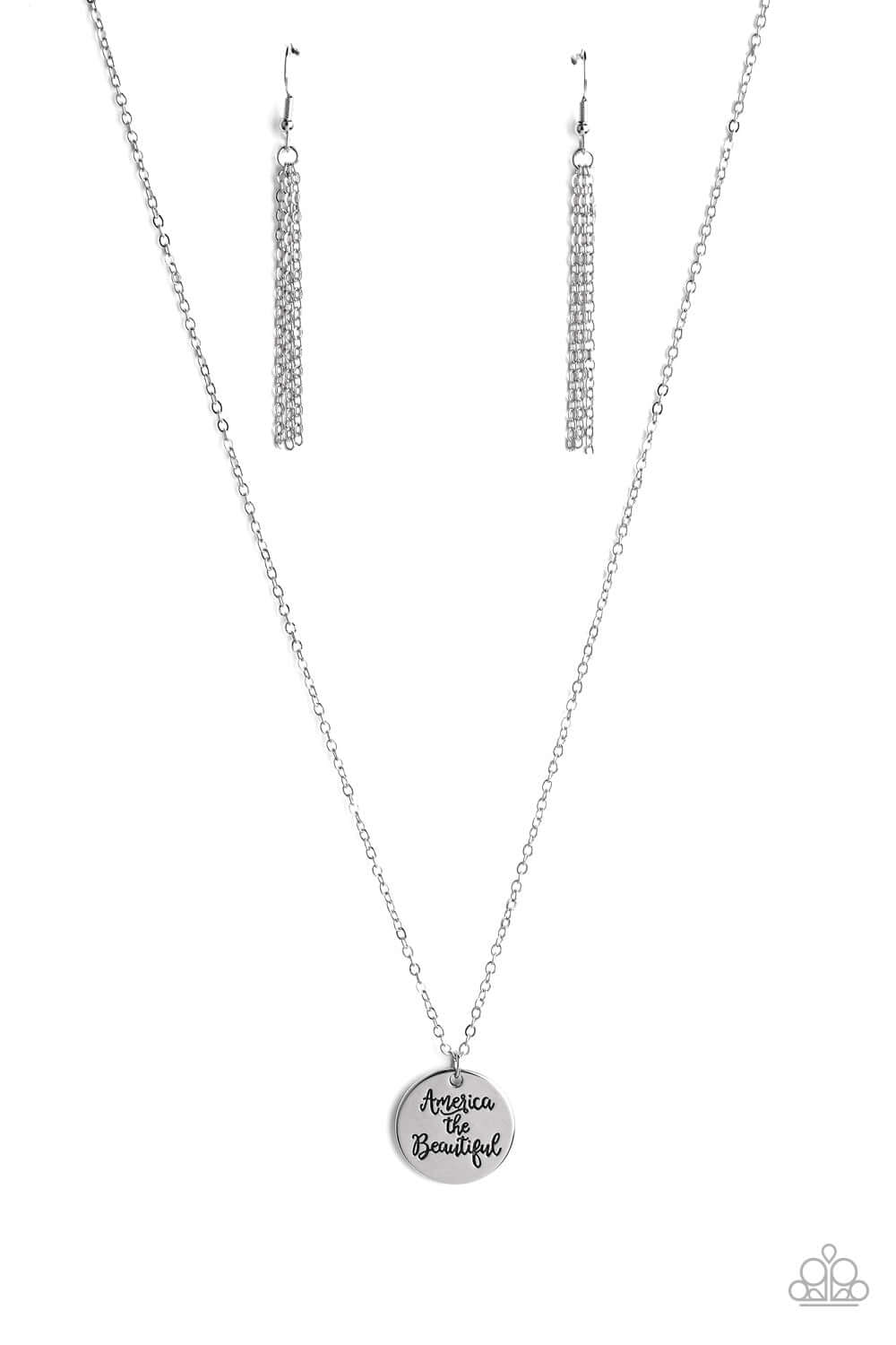 America The Beautiful - Paparazzi Accessories Silver Necklace $5 Jewelry with Janet Morgan Necklace