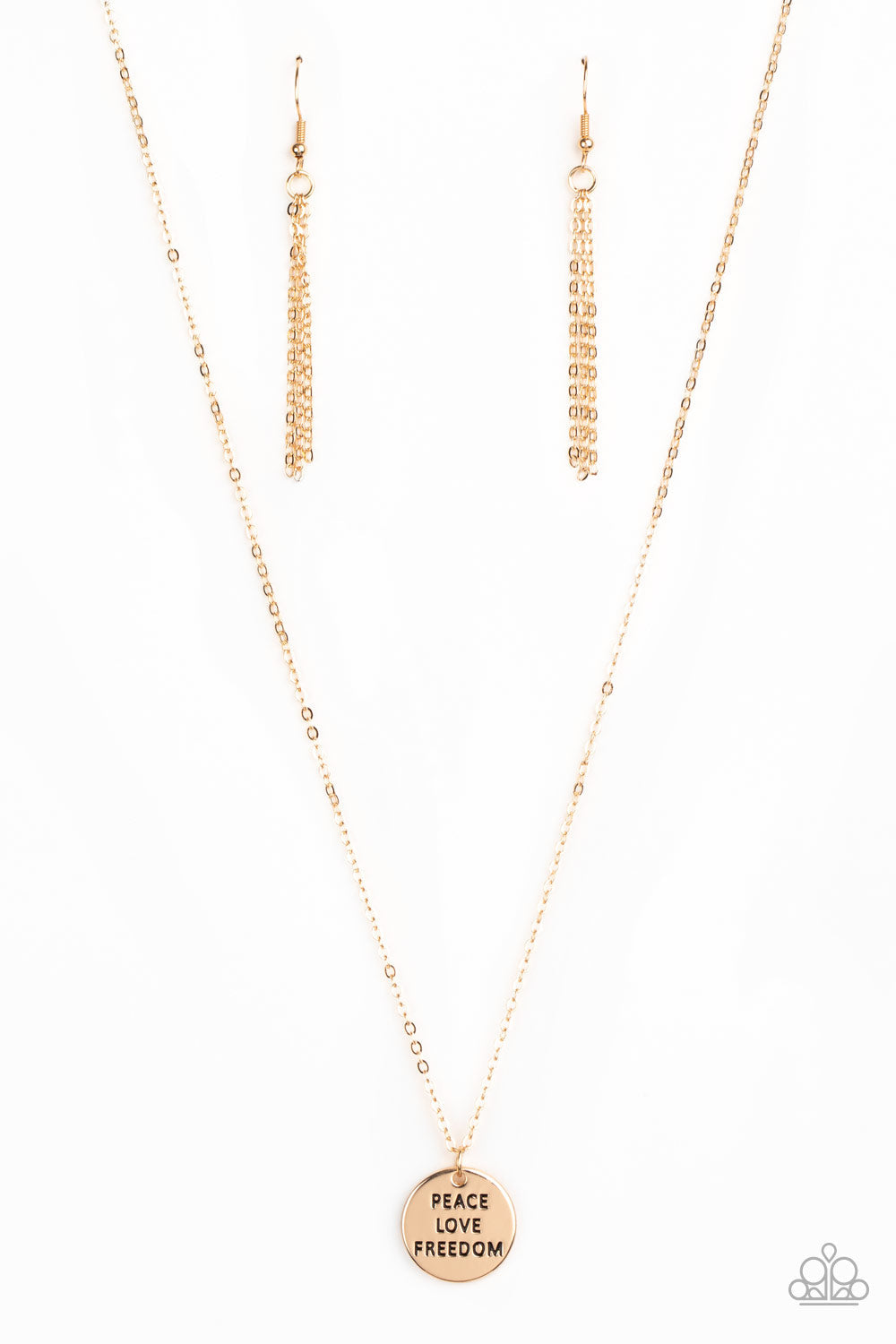 Freedom Isnt Free - Paparazzi Accessories Gold Necklace $5 Jewelry with Janet Morgan Necklace