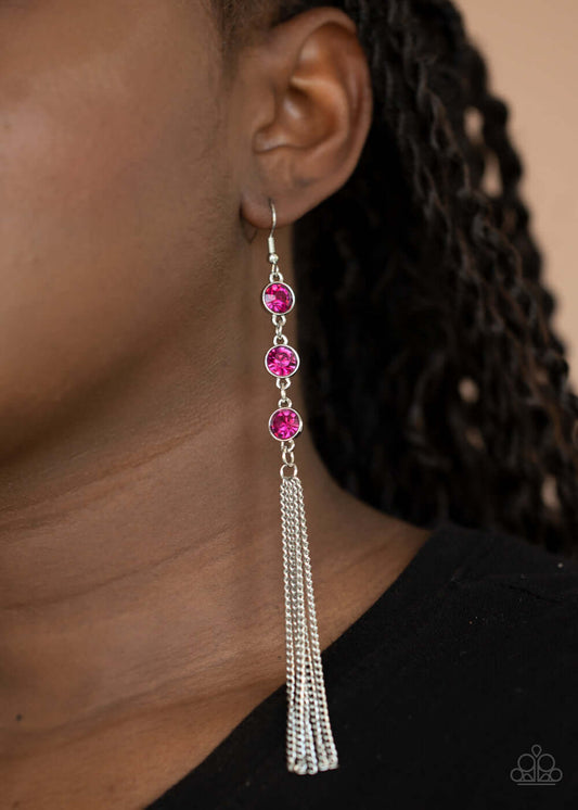 TMST Bling Moved to TIERS - Pink Paparazzi Accessories Earrings