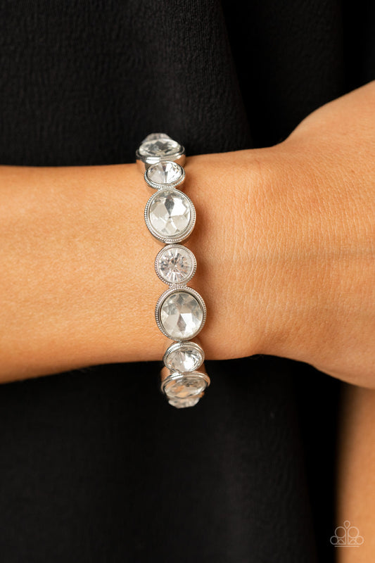 Still GLOWING Strong - White Paparazzi Accessories Bracelet $5 Jewelry with Janet Morgan Bracelets