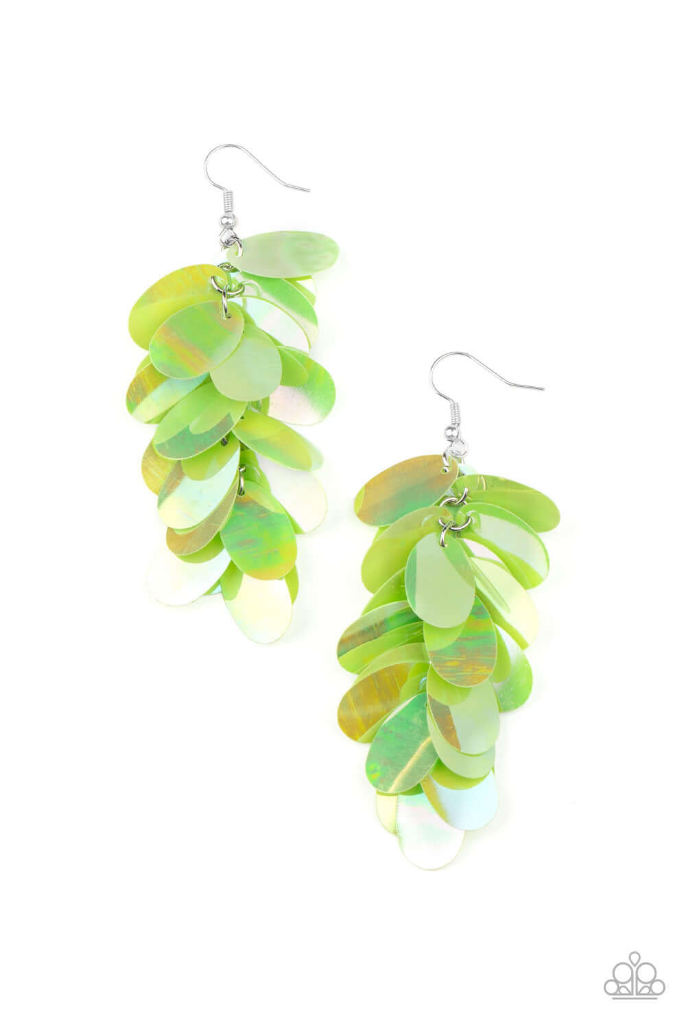 Stellar In Sequins - Paparazzi Accessories Green Earrings $5 Jewelry with Janet Morgan Earrings