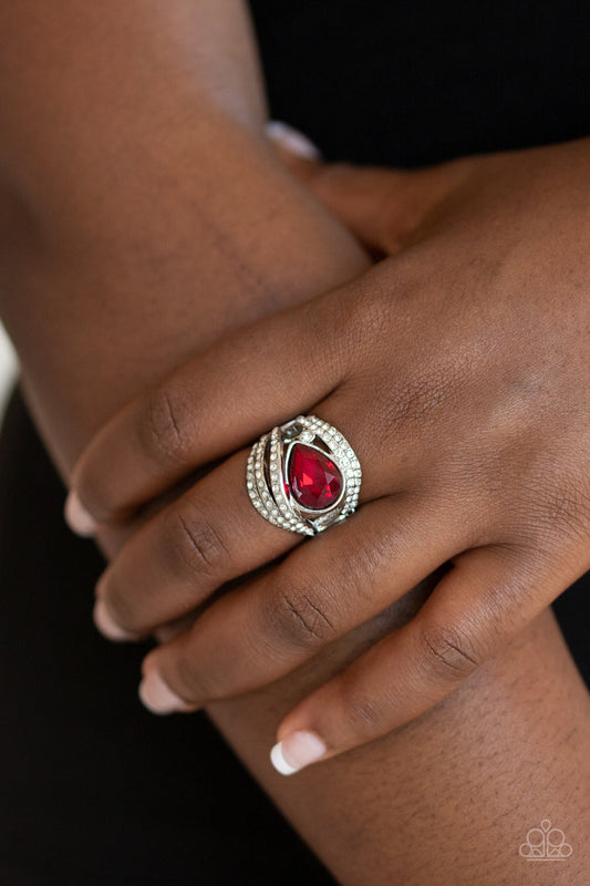 Stepping Up The Glam - Paparazzi Accessories Red Ring $5 Jewelry with Janet Morgan Jewelry