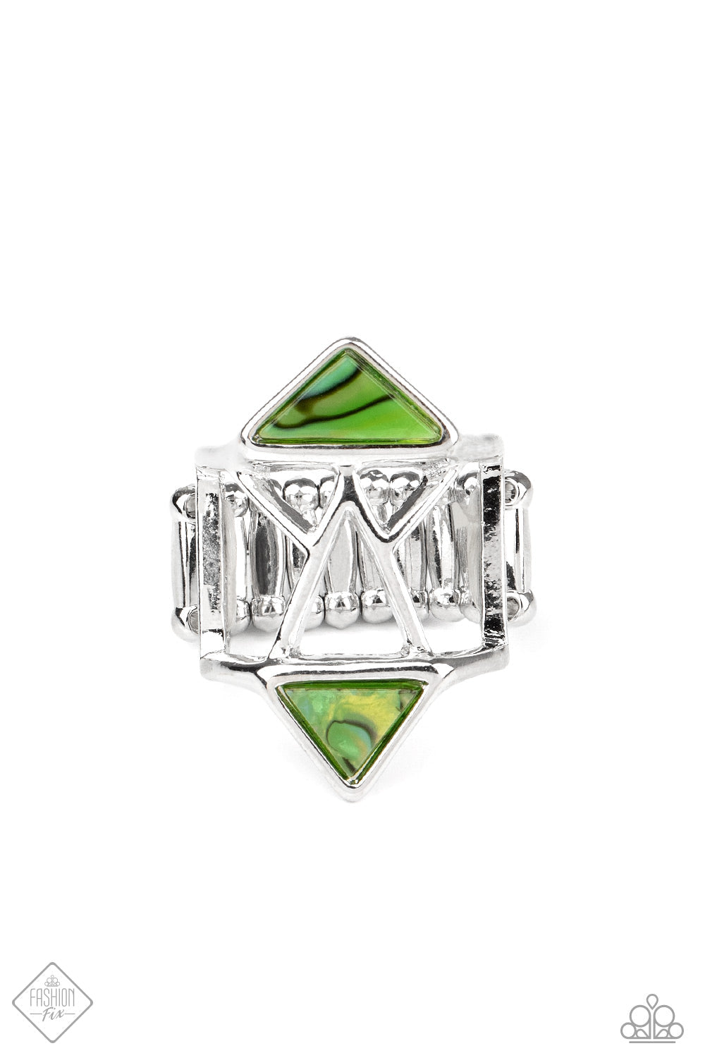 Making Me Edgy - Green Paparazzi Ring $5 Jewelry with Janet Morgan rings