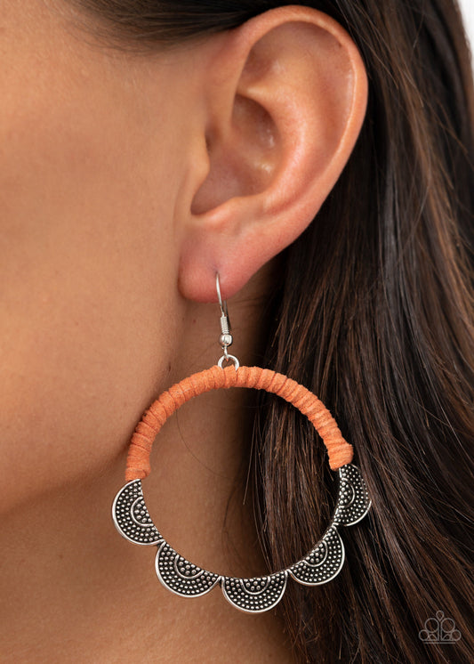Tambourine Trend - Orange Paparazzi Earrings $5 Jewelry with Janet Morgan Earrings