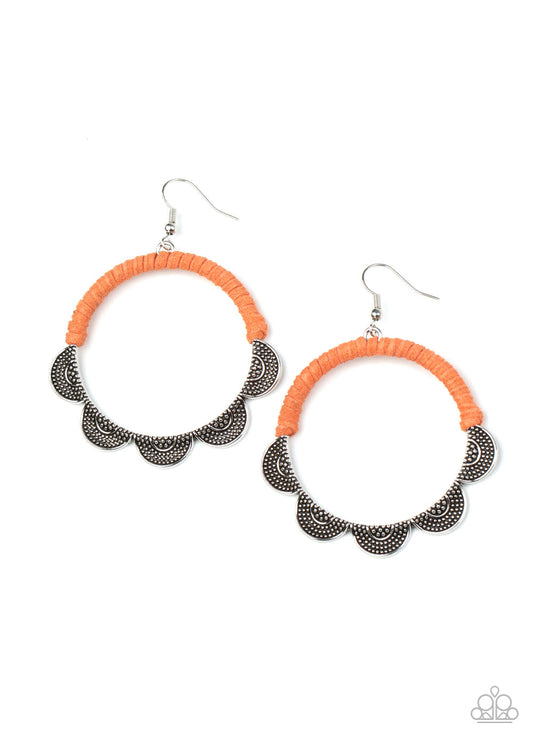 Tambourine Trend - Orange Paparazzi Earrings $5 Jewelry with Janet Morgan Earrings