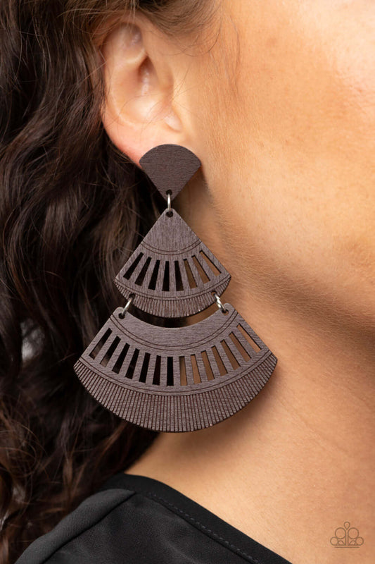 Oriental Oasis - Brown Paparazzi Accessories Earrings $5 Jewelry with Janet Morgan Earrings