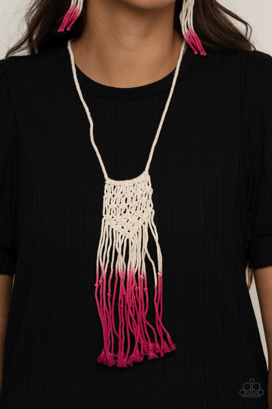 Surfin The Net - Pink Paparazzi Accessories Necklace $5 Jewelry with Janet Morgan Necklaces